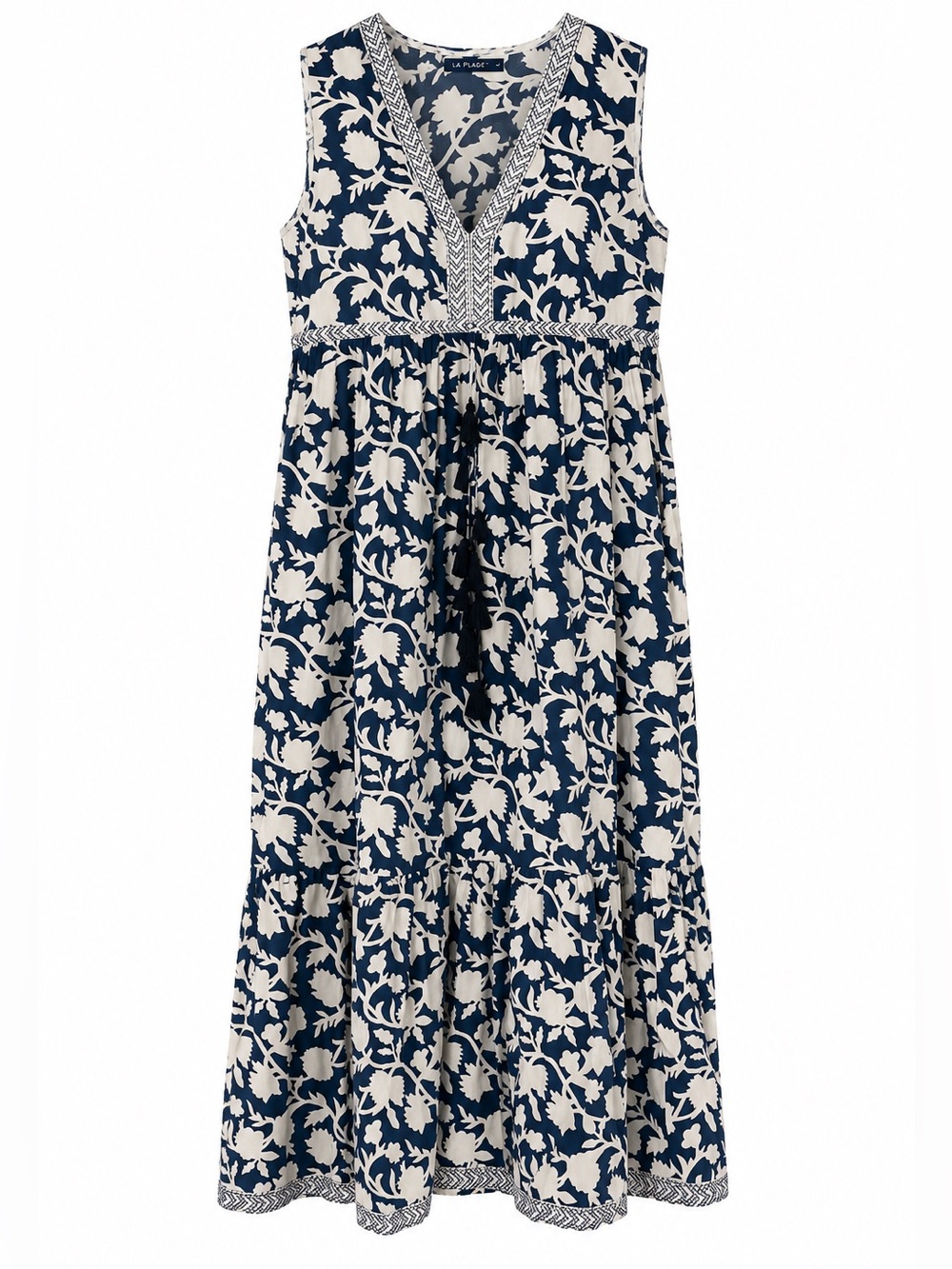 La Plage Emily Maxi Dress - Navy and Cream Floral